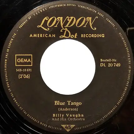 Billy Vaughn And His Orchestra - Boss / Blue Tango