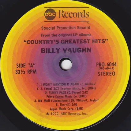 Billy Vaughn - Country's Greatest Hits