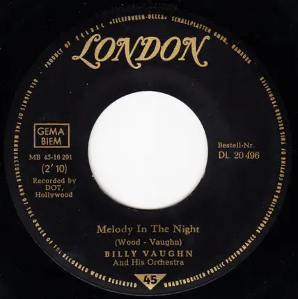 Billy Vaughn - Everybody's Twisting Down In Mexico / Melody In The Night