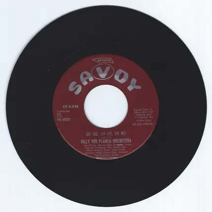 Billy Ver Planck Orchestra - Summer Evening / Oh Gee, Oh Me, Oh My