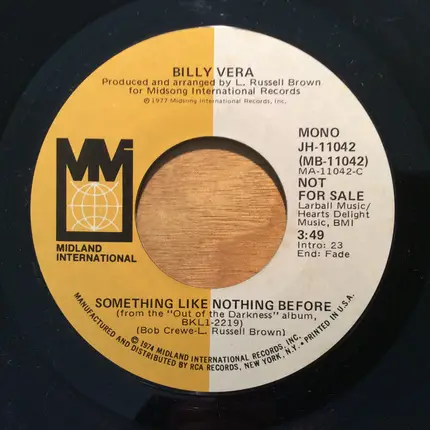 Billy Vera - Something Like Nothing Before
