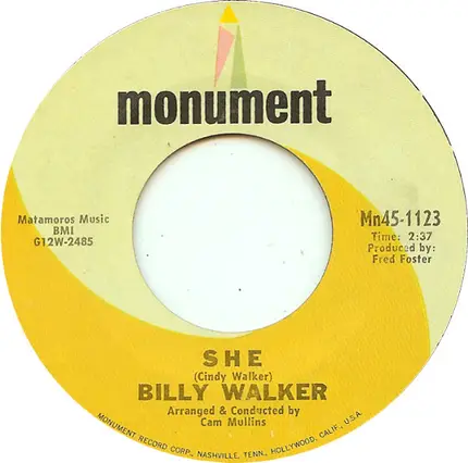 Billy Walker - From The Bottle To The Bottom / She