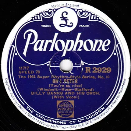 Billy Banks And His Orchestra - Margie / Oh! Peter (You're So Nice)