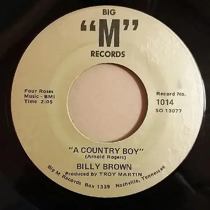 Billy Brown - Thank You Darlin' / A Country Boy