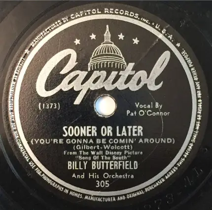 Billy Butterfield And His Orchestra - Sooner Or Later / Star Dust