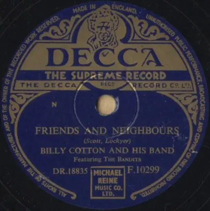 Billy Cotton And His Band - The Kid's Last Fight / Friends And Neighbours