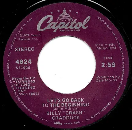 Billy 'Crash' Craddock - Hubba Hubba / Let's Go Back To The Beginning