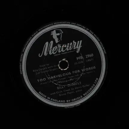 Billy Daniels With Harry Geller And His Orchestra - I Get A Kick Out Of You / Too Marvelous For Words