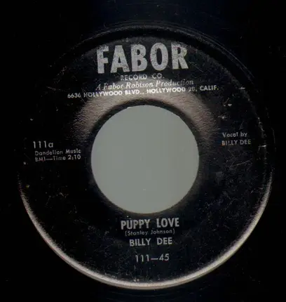 Billy Dee - Puppy Love / I can't get enough of you