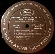 LP - Billy Eckstine With Hal Mooney And His Orchestra - Broadway Bongos And Mr. 'B'