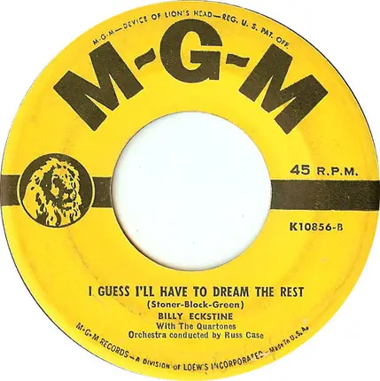 Billy Eckstine With The Quartones - I'm So Crazy For Love
