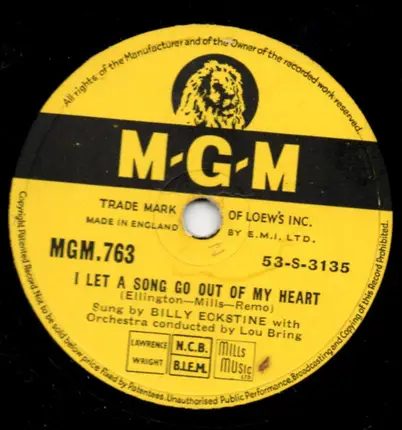 Billy Eckstine - No One But You / I Let A Song Go Out Of My Heart