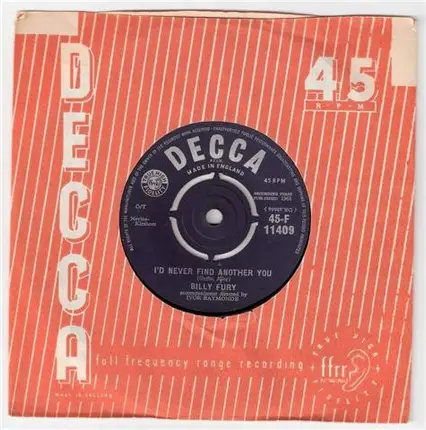 Billy Fury - I'd Never Find Another You
