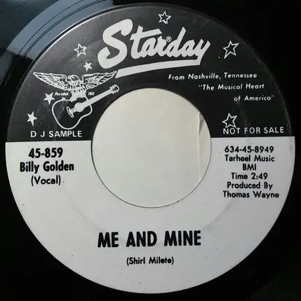 Billy Golden - I Don't Know A Lot Of Things / Me And Mine