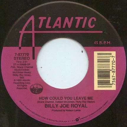 Billy Joe Royal - If The Jukebox Took Teardrops / How Could You Leave Me
