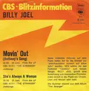 7inch Vinyl Single - Billy Joel - Movin' Out (Anthony's Song) / She's Always A Woman - Promo
