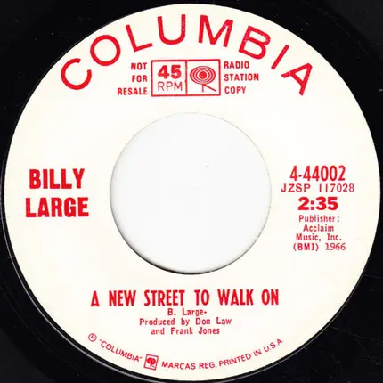 Billy Large - My $3.98 Plastic Mail Order Guitar / A New Street To Walk On