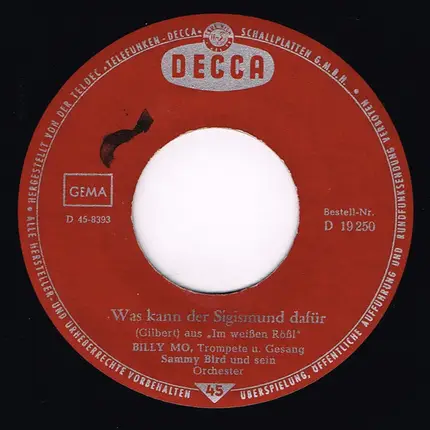 Billy Mo - Was Kann Der Sigismund Dafür
