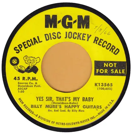 Billy Mure's Happy Guitars - Five Foot Two, Eyes Of Blue / Yes Sir, That's My Baby