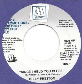 Billy Preston - Since I Held You Close