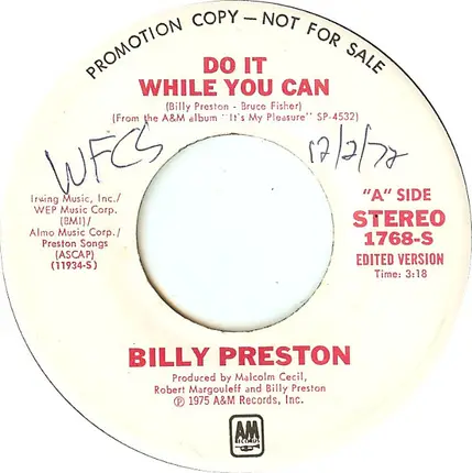 Billy Preston - Do It While You Can