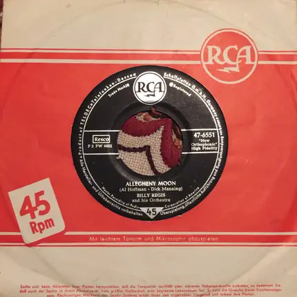 Billy Regis And His Orchestra - Allegheny Moon / A Kiss Before Dying