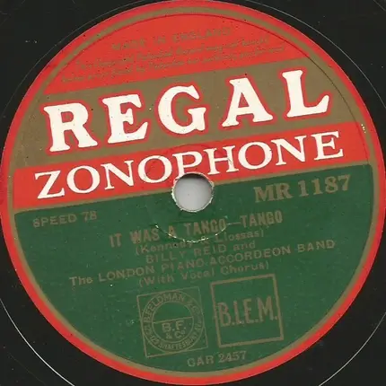 Billy Reid And London Piano-Accordeon Band - Play To Me, Gipsy! / It Was A Tango