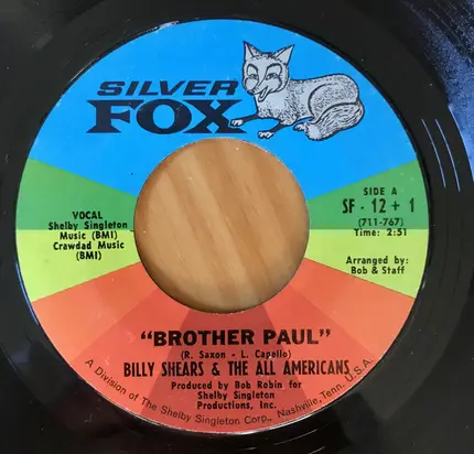 Billy Shears & The All Americans - Brother Paul / Message To Seymour