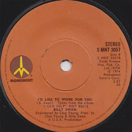 Billy Swan - I'm Her Fool