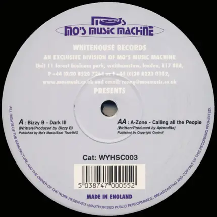 Bizzy B / A-Zone - Whitehouse Classics - Volume 3