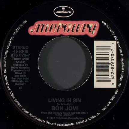 Bon Jovi - Living In Sin