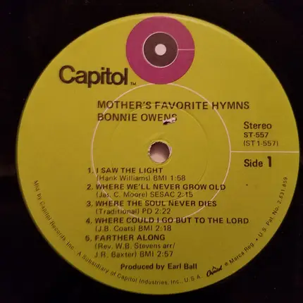 Bonnie Owens - Mother's Favorite Hymns