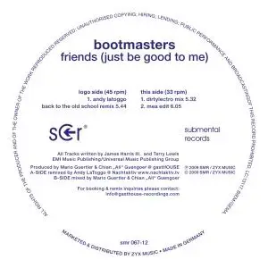 BOOTMASTERS - FRIENDS -JUST BE.. -3TR-
