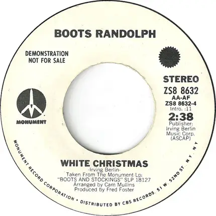 Boots Randolph - Sleigh Ride / White Christmas