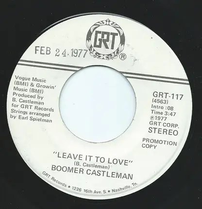 Boomer Castleman - Leave it to love