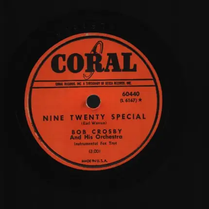 Bob Crosby And His Orchestra - Nine Twenty Special / Because Of You