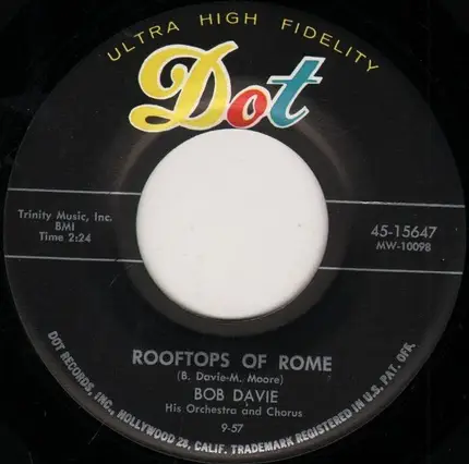 Bob Davie's Orchestra - Rooftops Of Rome / Puppet In Paris