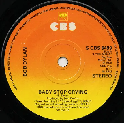 Bob Dylan - Baby Stop Crying