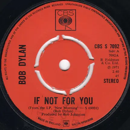 Bob Dylan - If Not For You