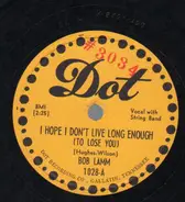 Bob Lamm - I Hope I Don't Live Long Enough (To Lose You) / Corn's A-Poppin'