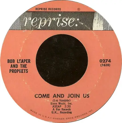 Bob Leaper And The Prophets - Come And Join Us