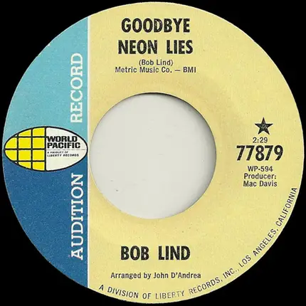 Bob Lind - Goodbye Neon Lies