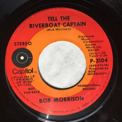 Bob Morrison - If You'd Like To Be A Lady / Tell The Riverboat Captain
