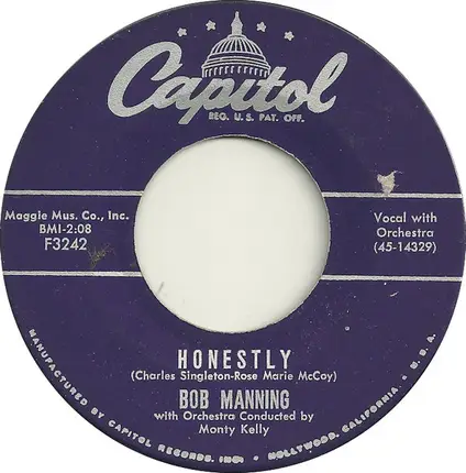 Bob Manning - Honestly / I'd Better Be Careful