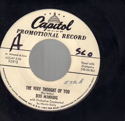 Bob Manning - the Very Thought of You / Just for Laughs
