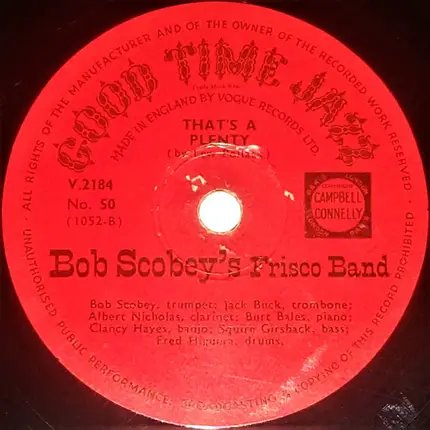 Bob Scobey's Frisco Band - Beale Street Mama / That's A Plenty