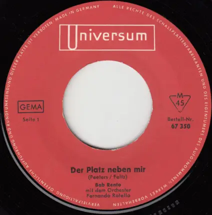 Bob Rento - Der Platz Neben Mir