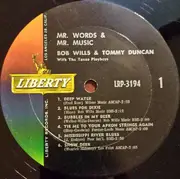 LP - Bob Wills & Tommy Duncan With The Texas Playboys - Mr. Words & Mr. Music - Mono
