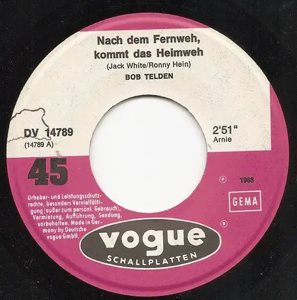 Bob Telden - Nach Dem Fernweh, Kommt Das Heimweh