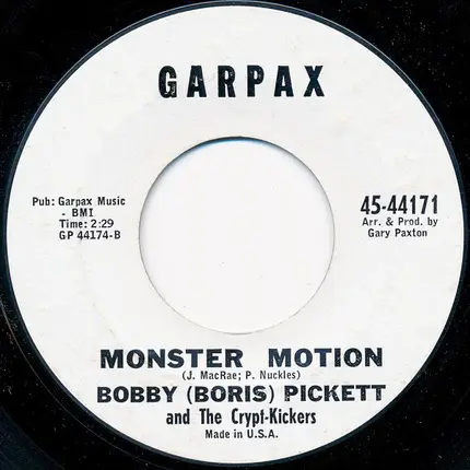 Bobby (Boris) Pickett And The Crypt-Kickers - Monsters' Holiday